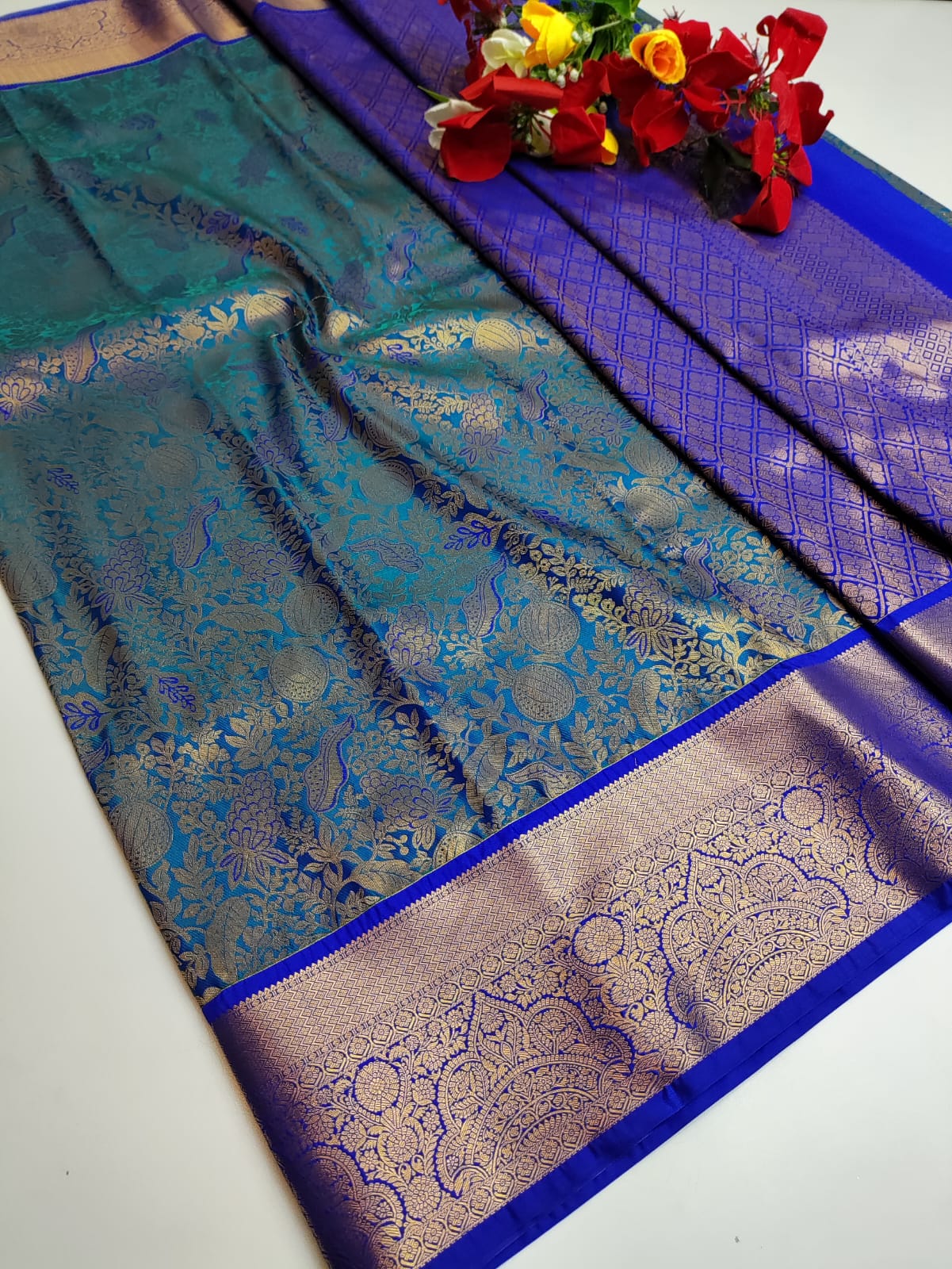 Soft Rapier Fabric Mahalakshmi Saree with zari work for festive and office wear