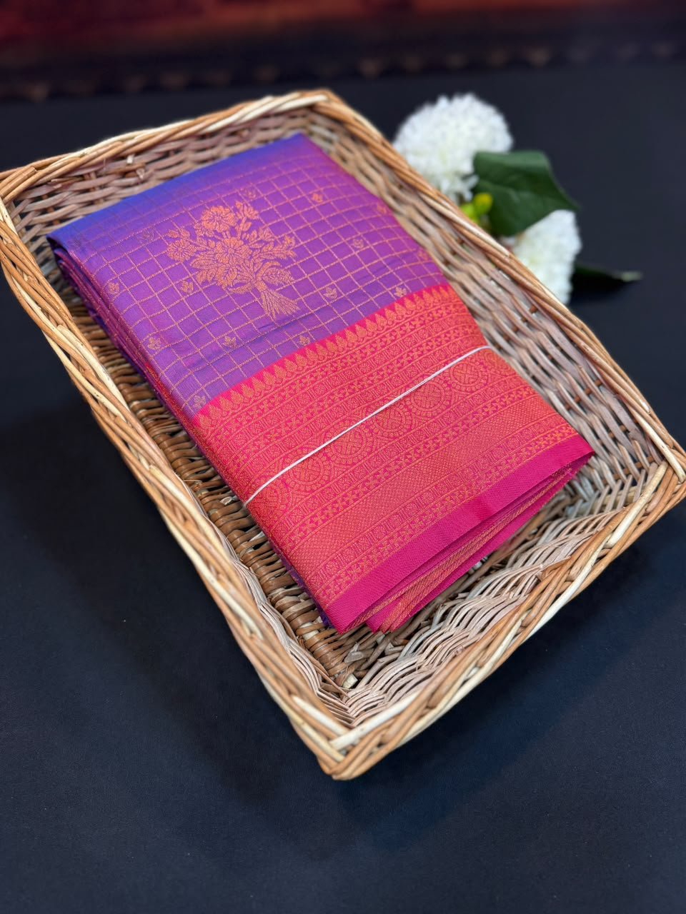 Malar Kattam Zari Soft Silk Saree for festive wear