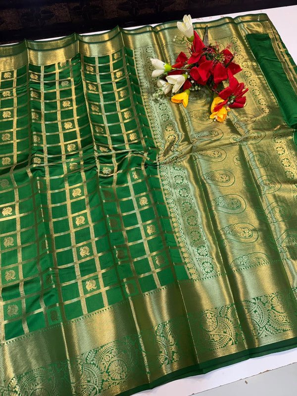 Malkova Soft Silk Saree with zari work for wedding wear
