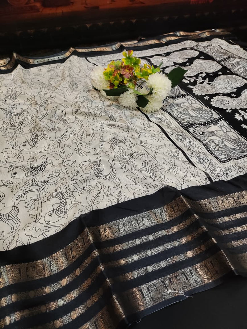Malmal Cotton (Kalamkari Design) MKC06 - Sri Sakthi Pugazh Tex - Cotton saree