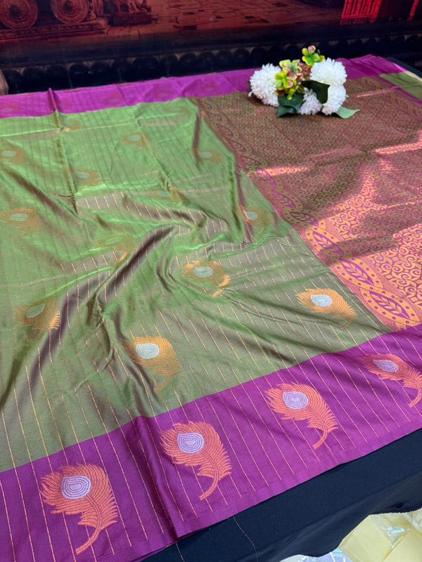 Mayil Thogai Soft Silk Saree for Party Wear Women