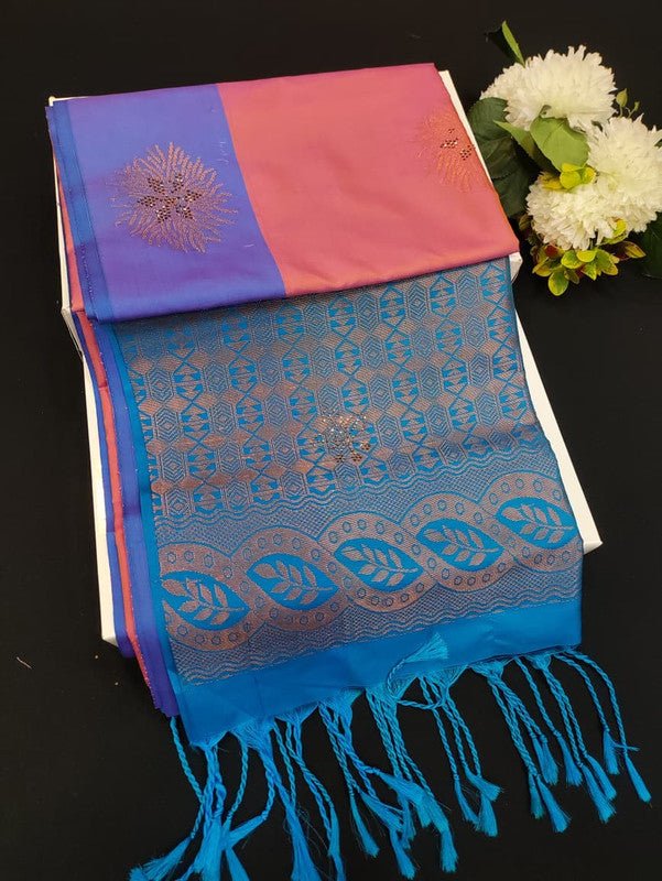 Mehandi Luxury Semi Silk Saree for Party Wear