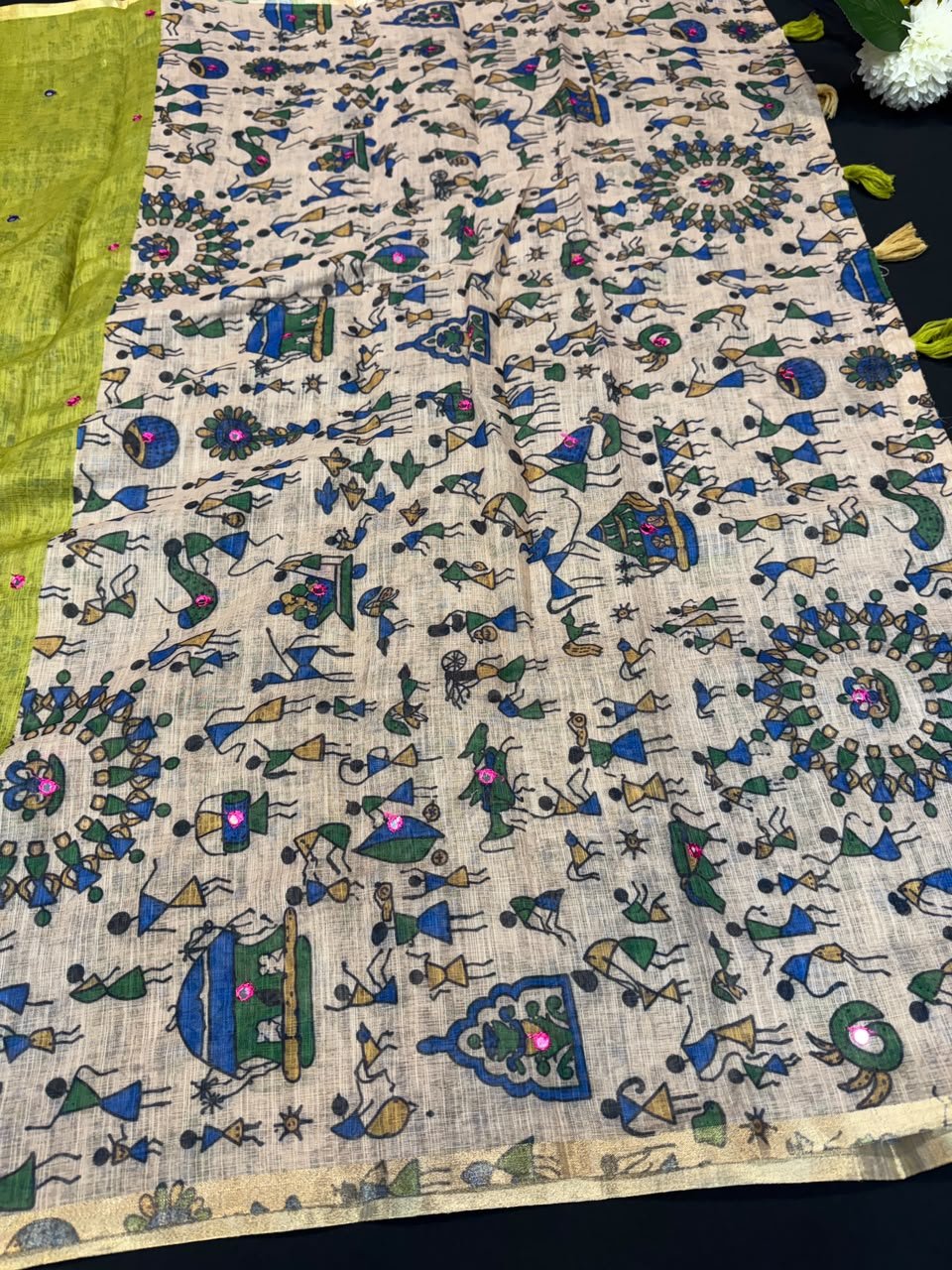Mina Linen | Printed Saree | MLP08 - Sri Sakthi Pugazh Tex - Linen