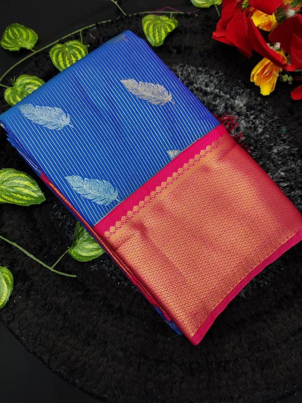 Muhurtham Semi Silk saree for women with elegant traditional design and rich semi silk fabric suitable for weddings bridal wear and festive occasions, Front View Image