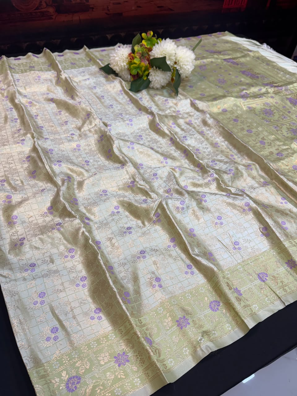 Nangai Satin Soft Saree with |Jacquard Blouse| PNG13 - Sri Sakthi Pugazh Tex - Nangai Saree