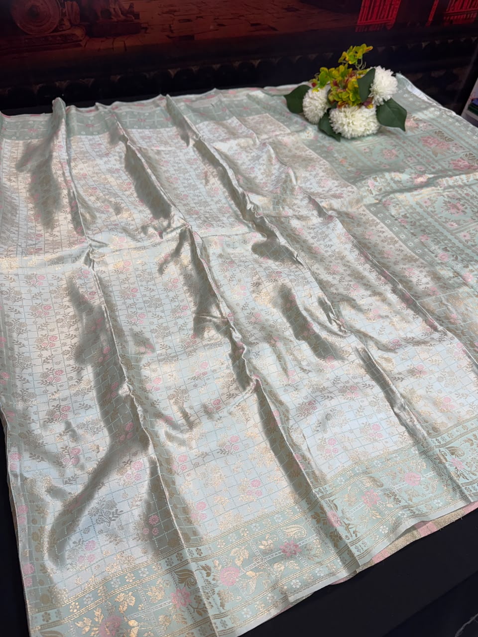 Nangai Satin Soft Saree with |Jacquard Blouse| PNG19 - Sri Sakthi Pugazh Tex - Nangai Saree