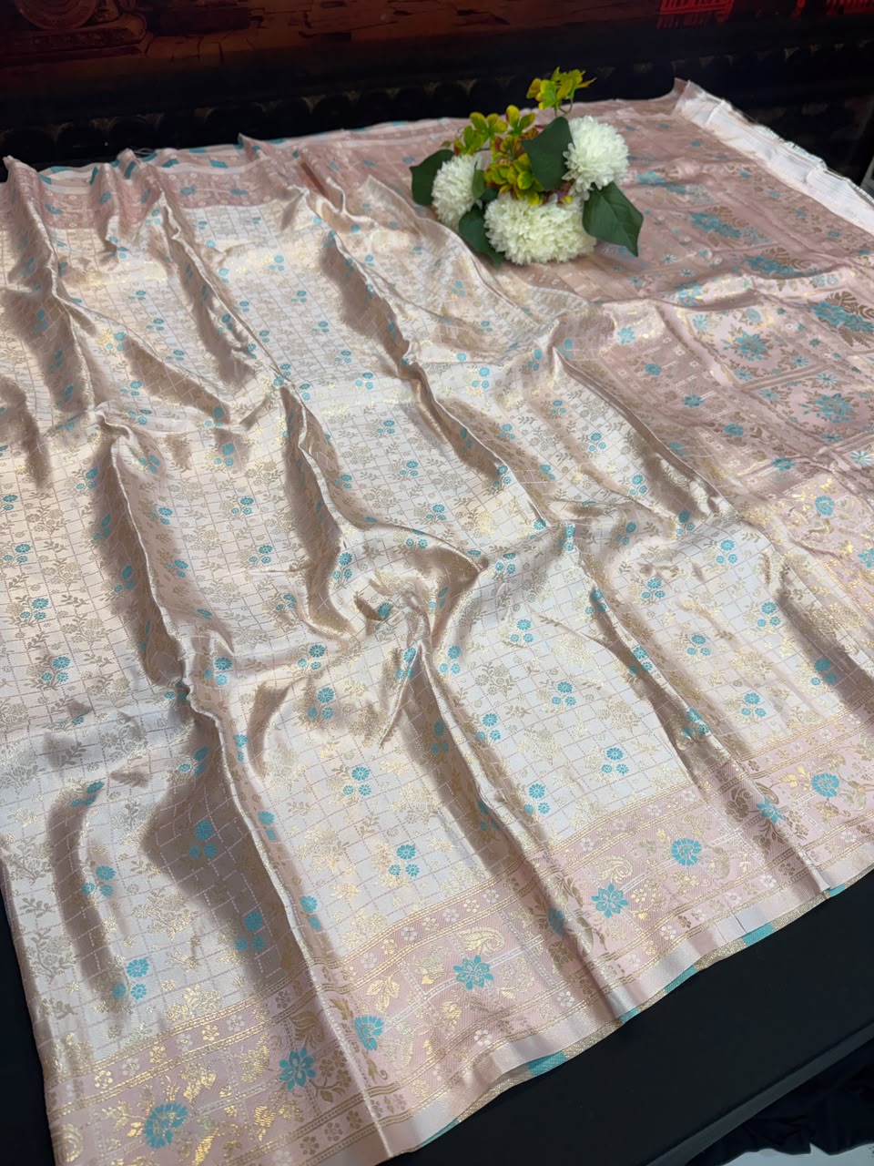 Nangai Satin Soft Saree with |Jacquard Blouse| PNG21 - Sri Sakthi Pugazh Tex - Nangai Saree