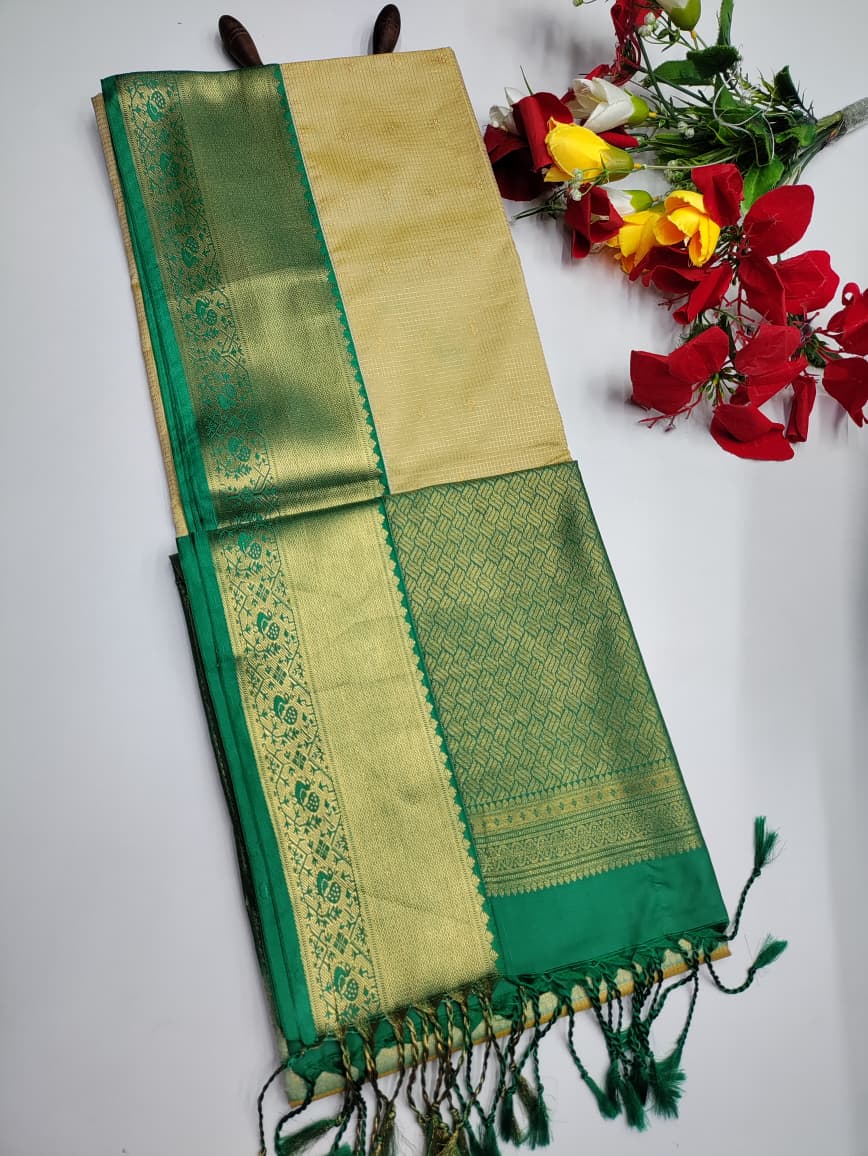 Offer Semi Silk Saree with elegant Zari work for wedding wear