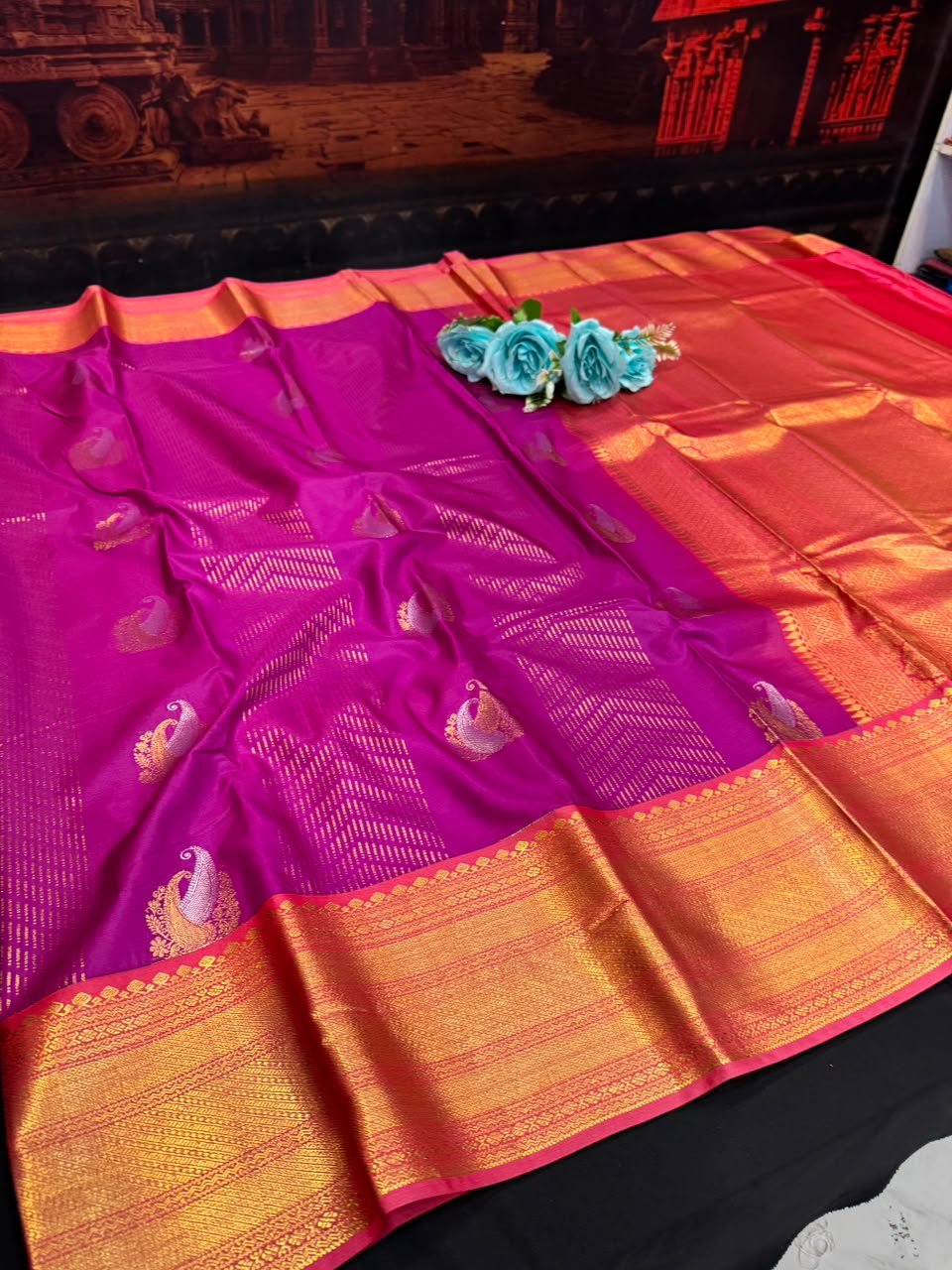 Offer Semi Silk Korvai Border (Meena Work)| Zari Work | ABC14 - Sri Sakthi Pugazh Tex - soft