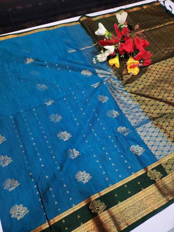 Offer Slub Silk Saree with elegant Zari work for wedding wear