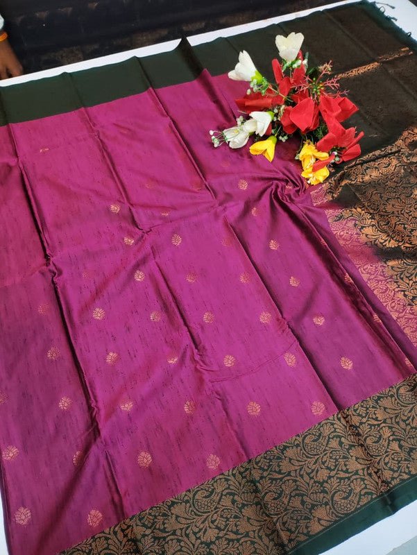 Offer Slub Silk Saree with elegant Zari work for wedding wear