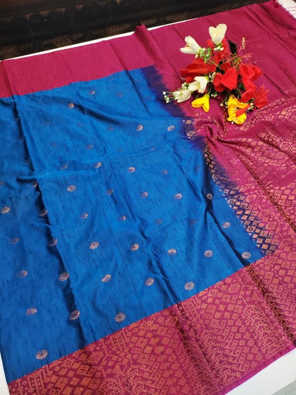 Offer Slub Silk Saree with elegant Zari work for wedding wear