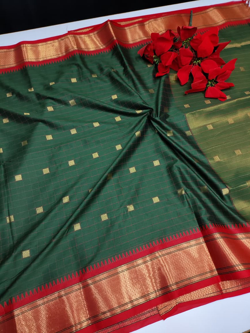 Paithani Korvai Soft Saree with elegant zari work for festive wear