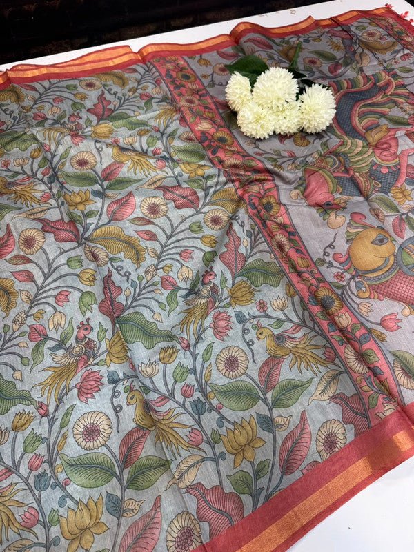 Paper Fancy Saree in Fancy Fabric with Zari Print for Party Wear