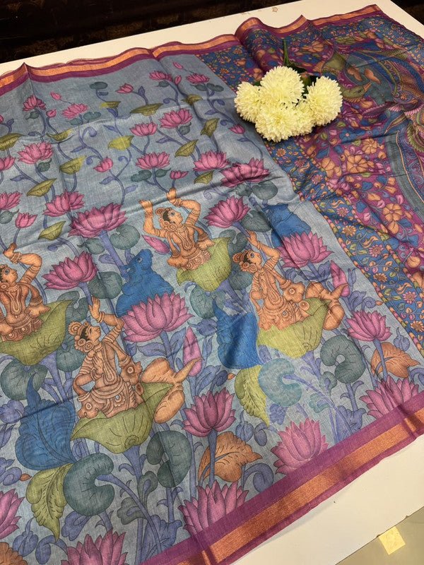 Paper Fancy Saree in Fancy Fabric with Zari Print for Party Wear