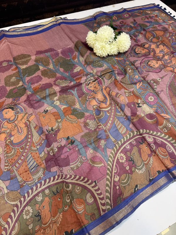 Paper Fancy Saree in Fancy Fabric with Zari Print for Party Wear