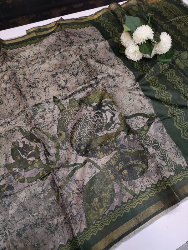Paper Fancy Saree in Fancy Fabric with Zari Print for Party Wear