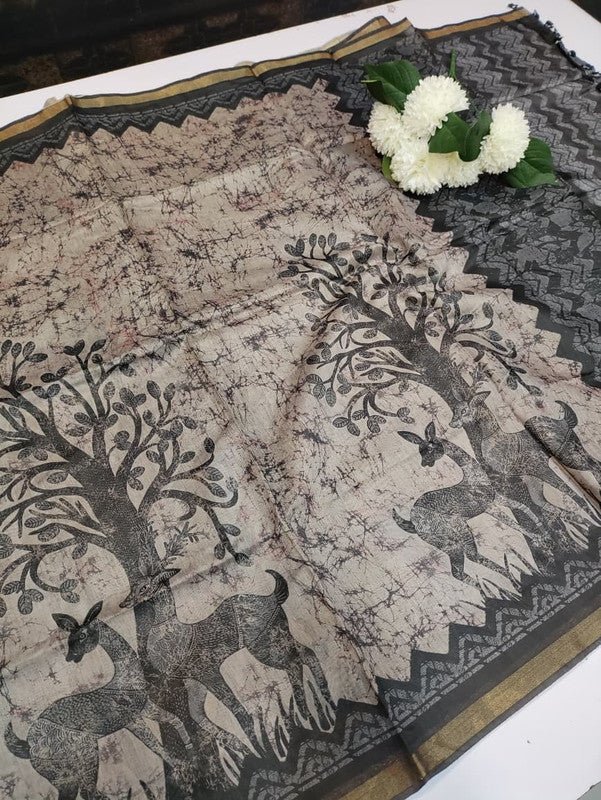 Paper Fancy Saree in Fancy Fabric with Zari Print for Party Wear