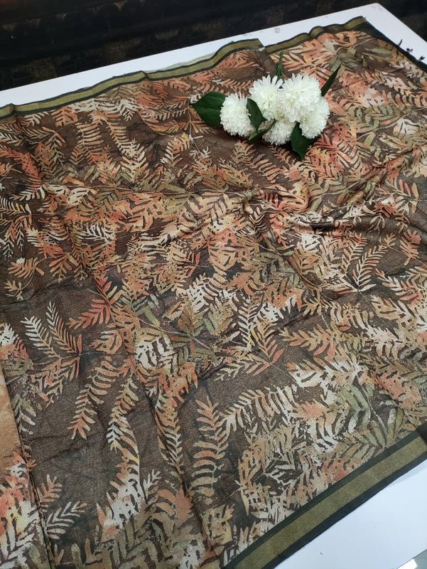 Paper Fancy Saree in Fancy Fabric with Zari Print for Party Wear