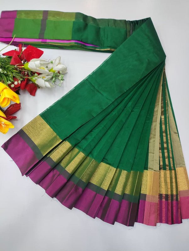 Plain Cotton Saree | Zari Border | PNC33 - Sri Sakthi Pugazh Tex PNC33 - Cotton