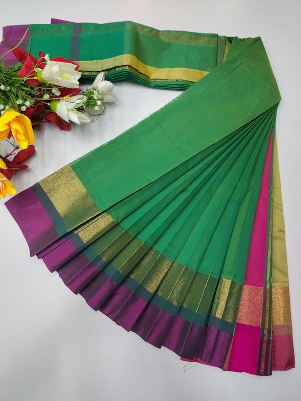 Plain Cotton Saree | Zari Border | PNC33 - Sri Sakthi Pugazh Tex PNC33 - Cotton