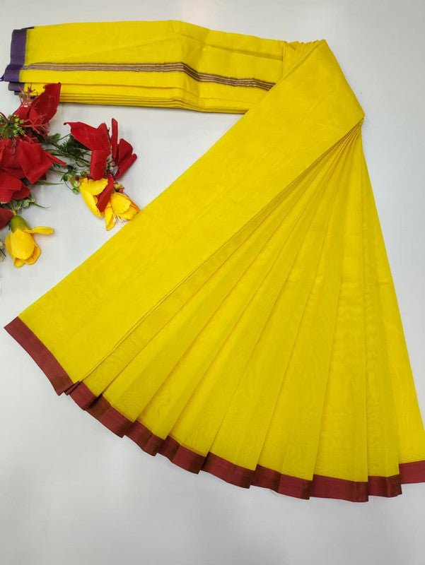 Plain Cotton Saree | Zari Border | PNC10 - Sri Sakthi Pugazh Tex PNC10 - Cotton