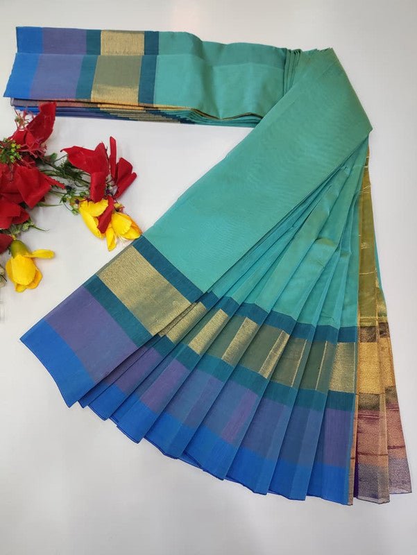 Plain Cotton Saree | Zari Border | PNC13 - Sri Sakthi Pugazh Tex PNC13 - Cotton