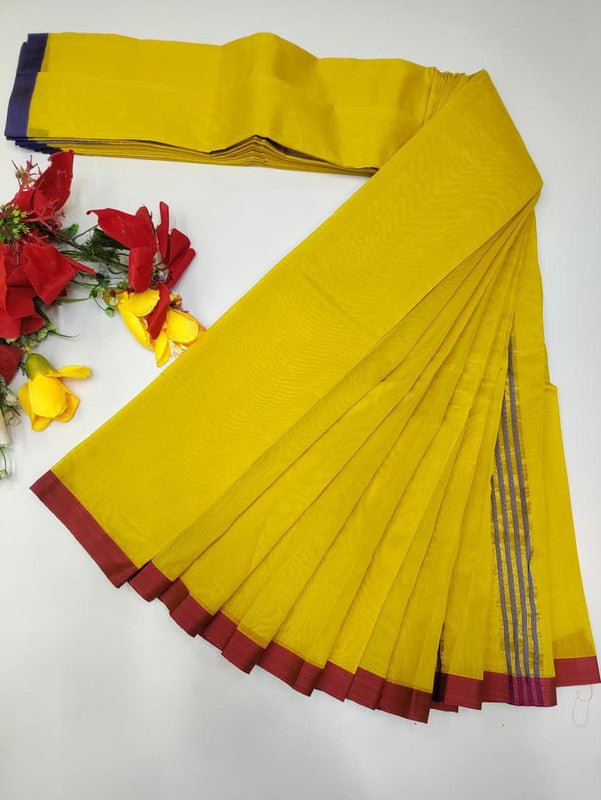 Plain Cotton Saree | Zari Border | PNC19 - Sri Sakthi Pugazh Tex PNC19 - Cotton