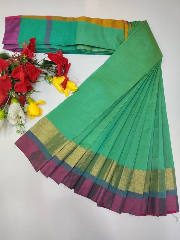 Plain Cotton Saree | Zari Border | PNC22 - Sri Sakthi Pugazh Tex PNC22 - Cotton