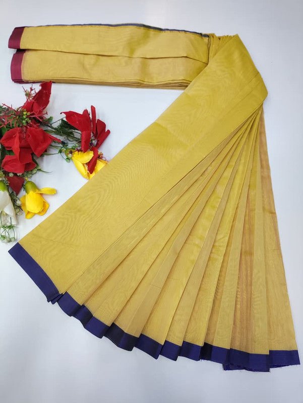 Plain Cotton Saree | Zari Border | PNC23 - Sri Sakthi Pugazh Tex PNC23 - Cotton