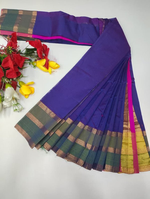 Plain Cotton Saree | Zari Border | PNC24 - Sri Sakthi Pugazh Tex PNC24 - Cotton