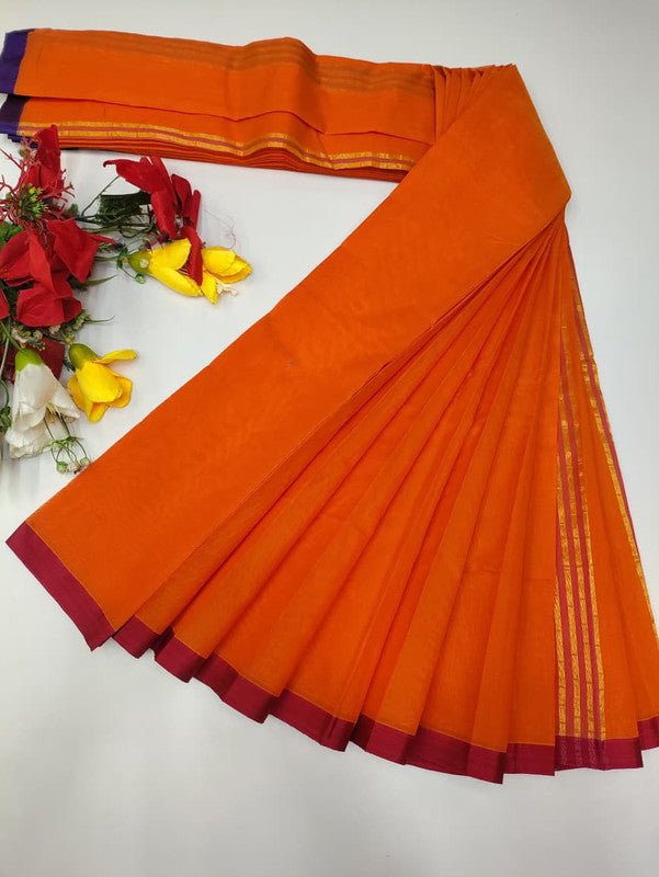 Plain Cotton Saree | Zari Border | PNC28 - Sri Sakthi Pugazh Tex PNC28 - Cotton