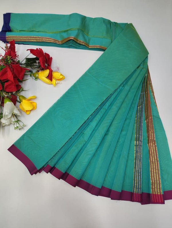 Plain Cotton Saree | Zari Border | PNC33 - Sri Sakthi Pugazh Tex PNC33 - Cotton