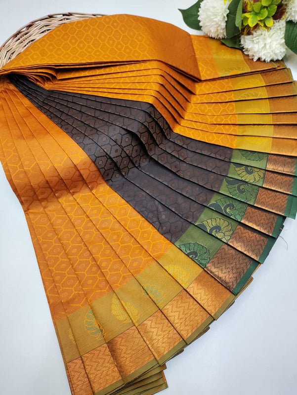 Premium Poontamil Soft Silk Saree with Jacquard Blouse for Festival Wear