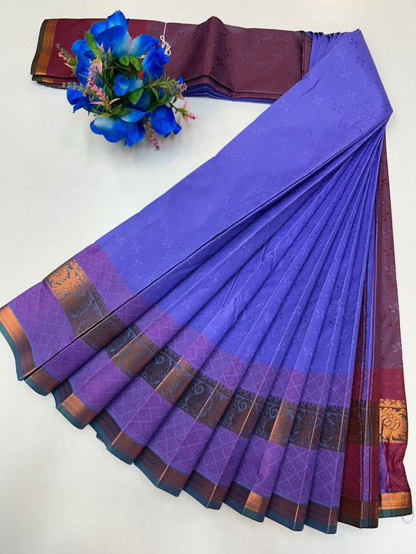 Premium Poontamil Soft Silk Saree with Jacquard Blouse for Festival Wear