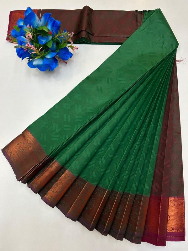 Premium Poontamil Soft Silk Saree with Jacquard Blouse for Festival Wear