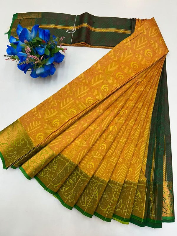 Premium Poontamil Soft Silk Saree with Jacquard Blouse for Festival Wear