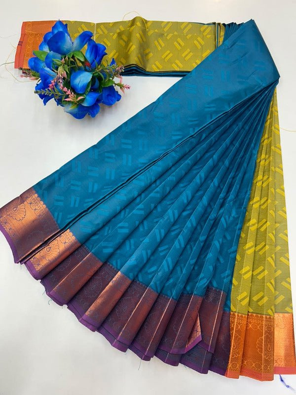 Premium Poontamil Soft Silk Saree with Jacquard Blouse for Festival Wear