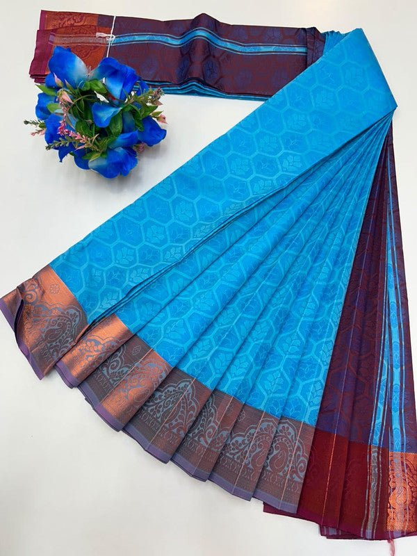 Premium Poontamil Soft Silk Saree with Jacquard Blouse for Festival Wear
