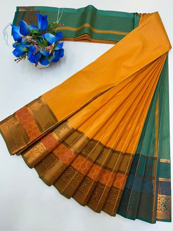 Premium Poontamil Soft Silk Saree with Jacquard Blouse for Festival Wear