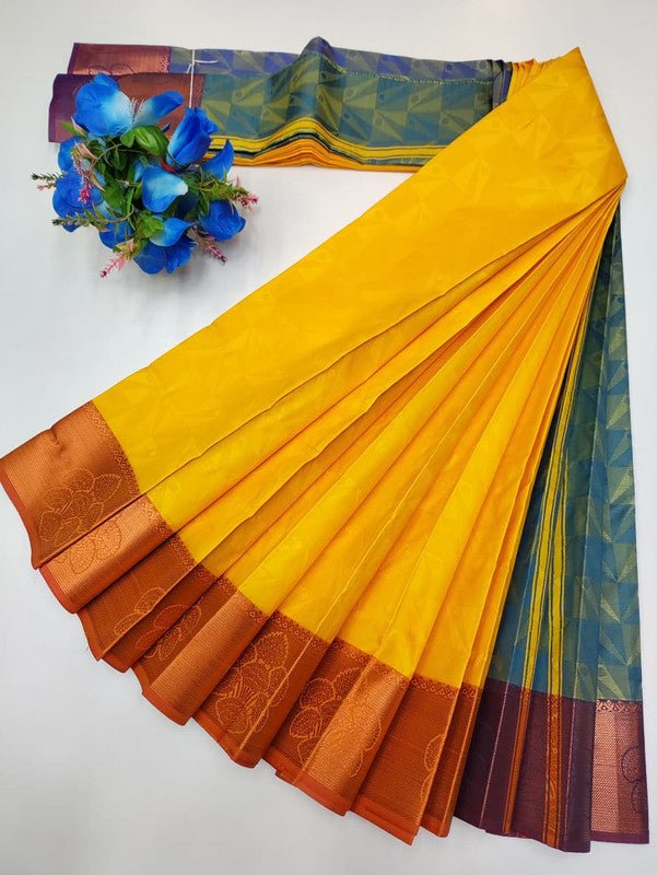 Premium Poontamil Soft Silk Saree with Jacquard Blouse for Festival Wear