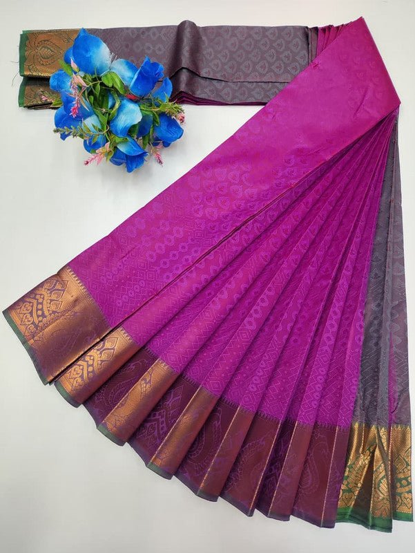 Premium Poontamil Soft Silk Saree with Jacquard Blouse for Festival Wear