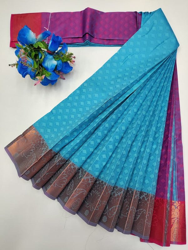 Premium Poontamil Soft Silk Saree with Jacquard Blouse for Festival Wear