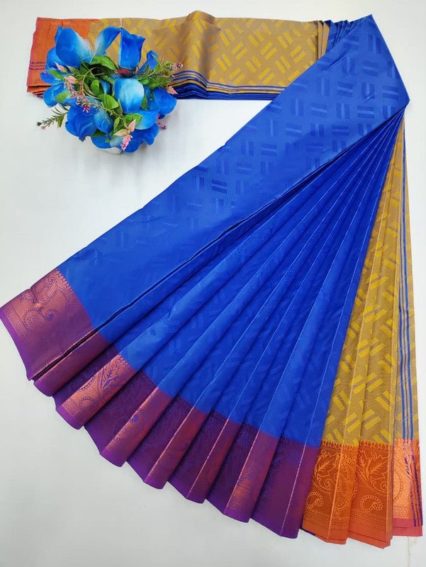 Premium Poontamil Soft Silk Saree with Jacquard Blouse for Festival Wear