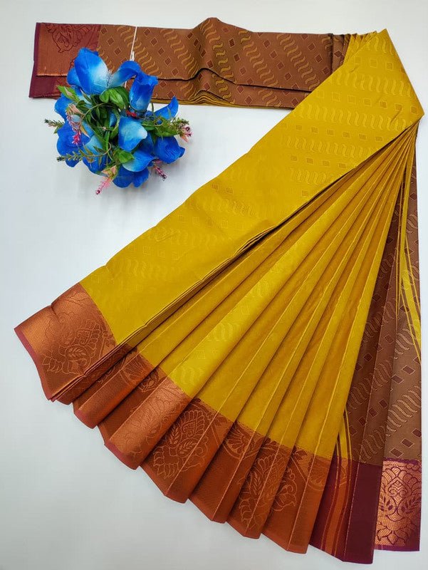Premium Poontamil Soft Silk Saree with Jacquard Blouse for Festival Wear