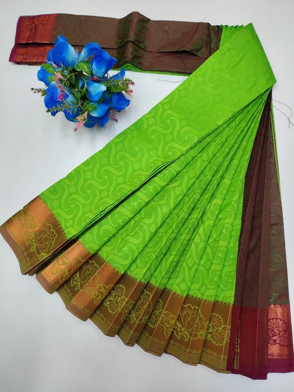 Premium Poontamil Soft Silk Saree with Jacquard Blouse for Festival Wear