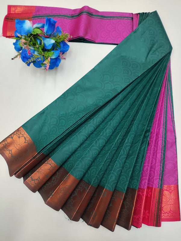 Premium Poontamil Soft Silk Saree with Jacquard Blouse for Festival Wear