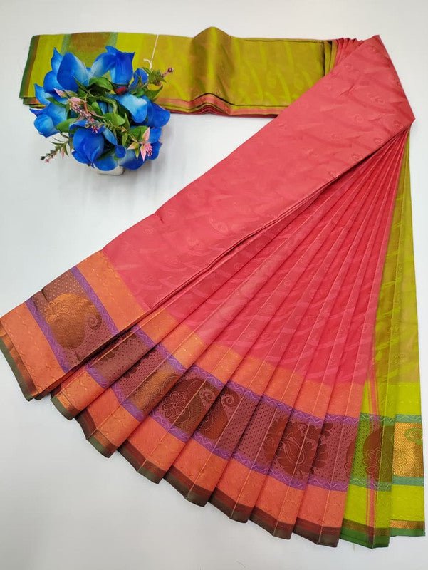 Premium Poontamil Soft Silk Saree with Jacquard Blouse for Festival Wear