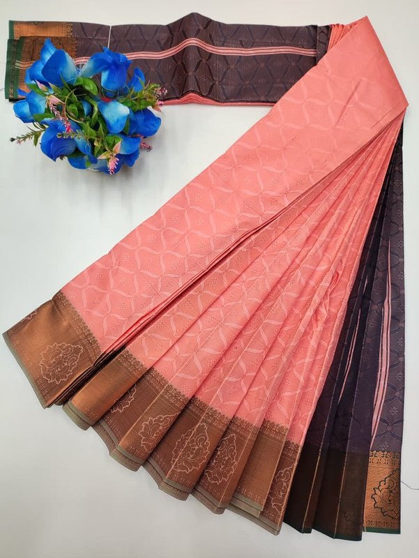 Premium Poontamil Soft Silk Saree with Jacquard Blouse for Festival Wear