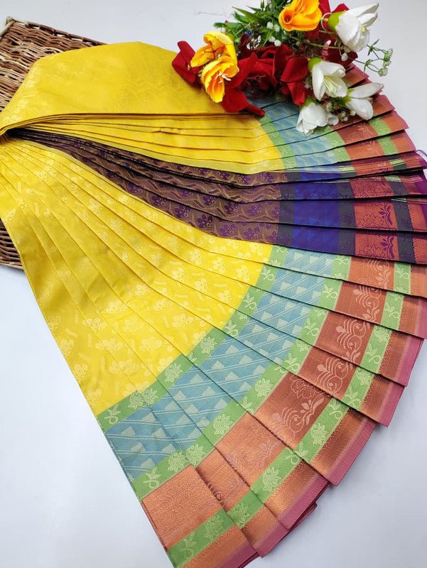 Premium Poontamil Soft Silk Saree with Jacquard Blouse for Festival Wear